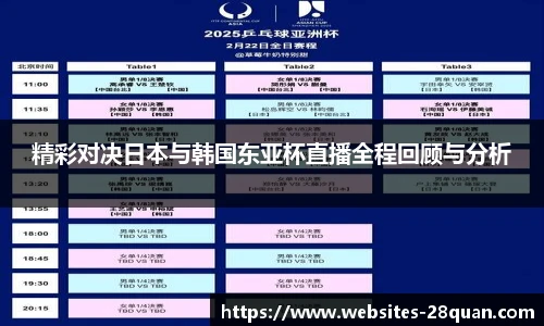 精彩对决日本与韩国东亚杯直播全程回顾与分析